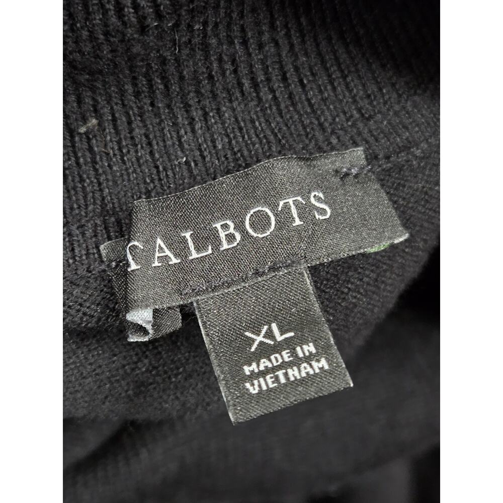 Talbots Ribbed Stretch Solid Black Turtleneck Swe… - image 3